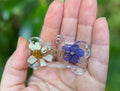 Custom Birth Flower Pet Tag: Resin Dog Name Tag, Forget-Me-Not