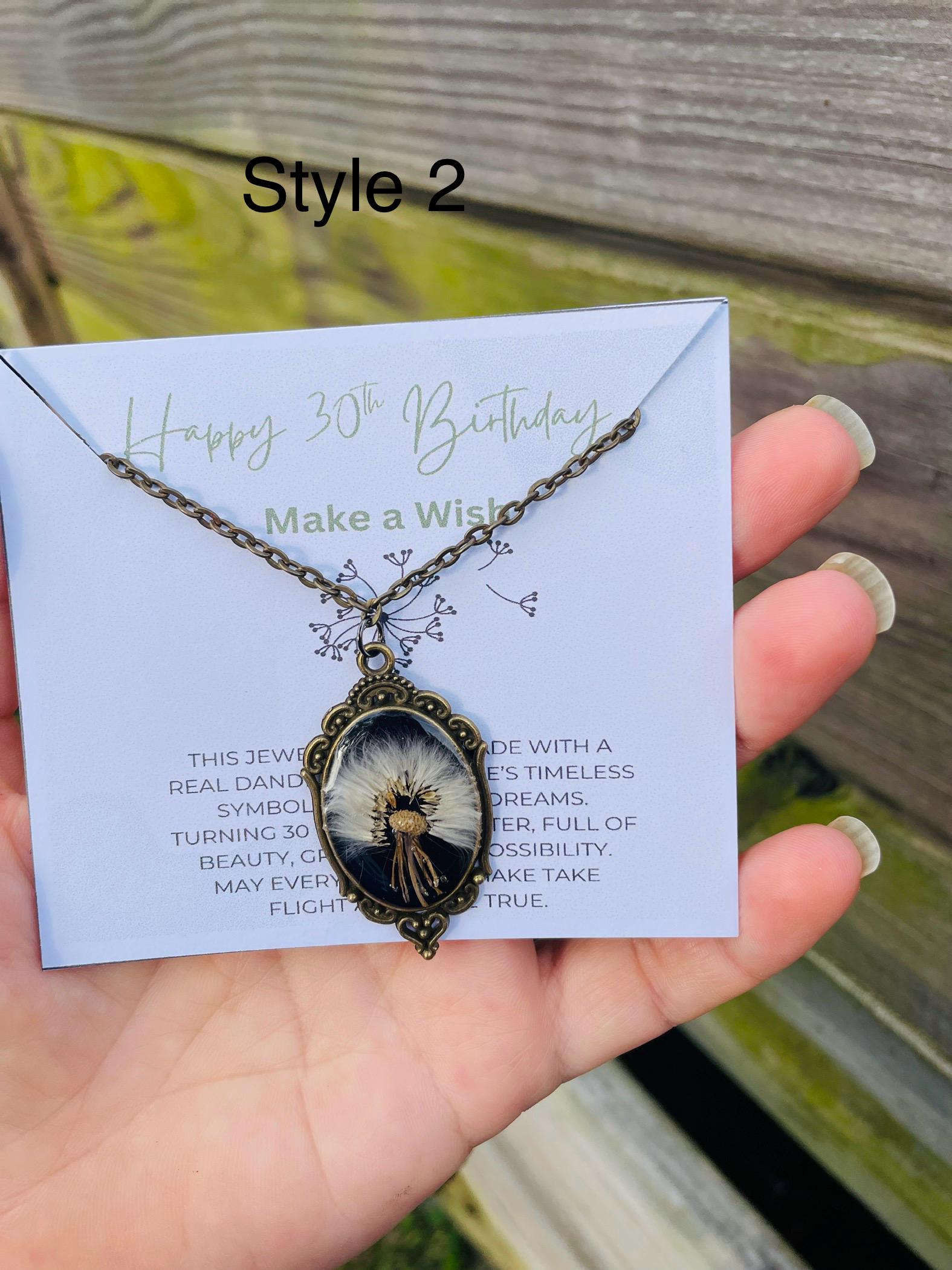 Real Dandelion Resin Pendant Necklace: Black & Bronze, Handmade Wish Jewelry Valentine gift for Boyfriend