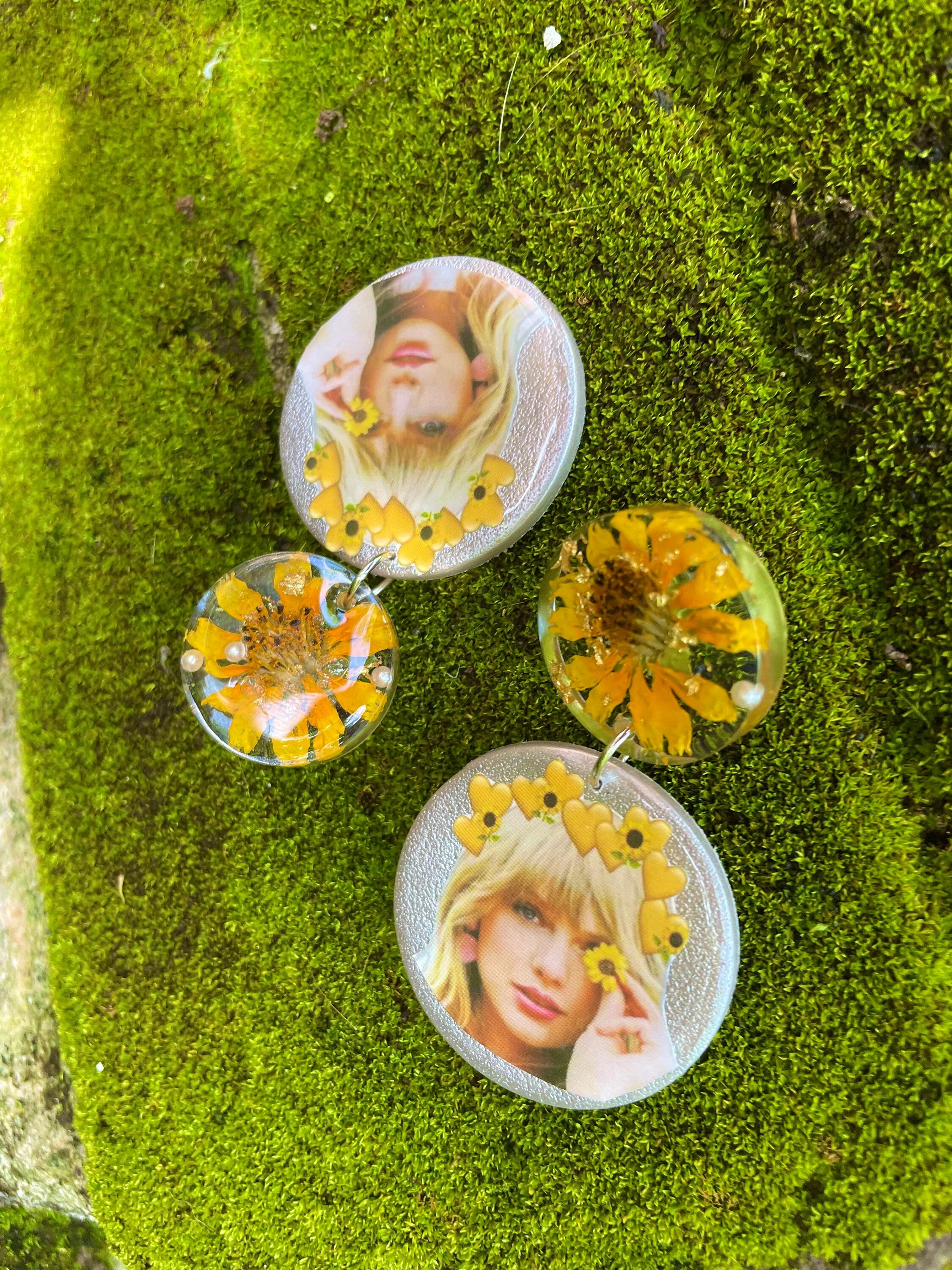 Taylor Swift Earrings: Real Sunflower August Birth Flower Jewelry
