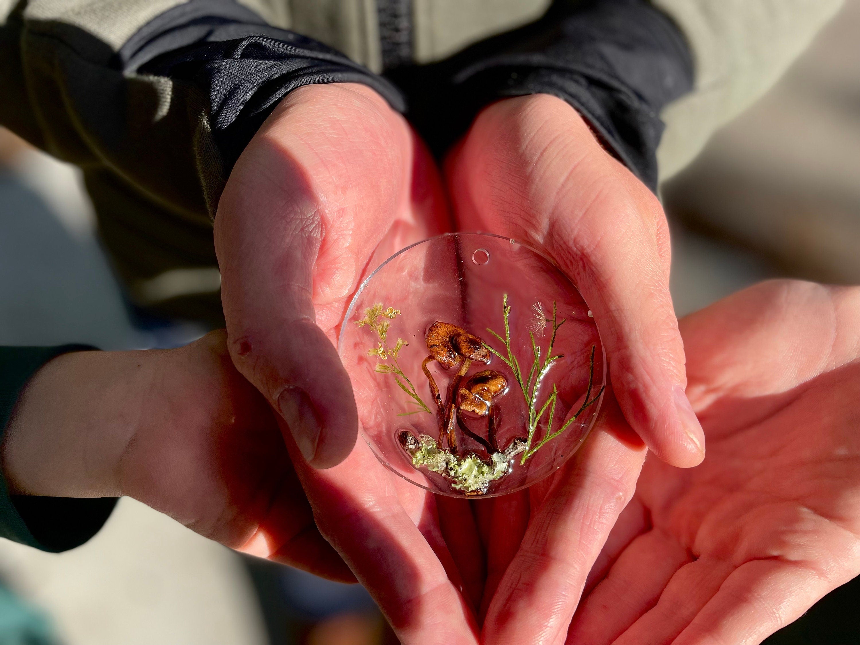 Custom Name Resin Mushroom Christmas Tree Ornament: Personalized Botanical Family Housewarming Gift
