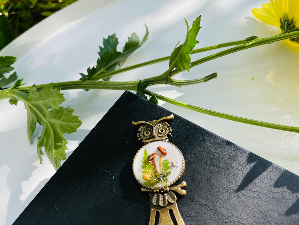 Personalized Owl Bookmark: Mushroom Family, Fantasy Accessories