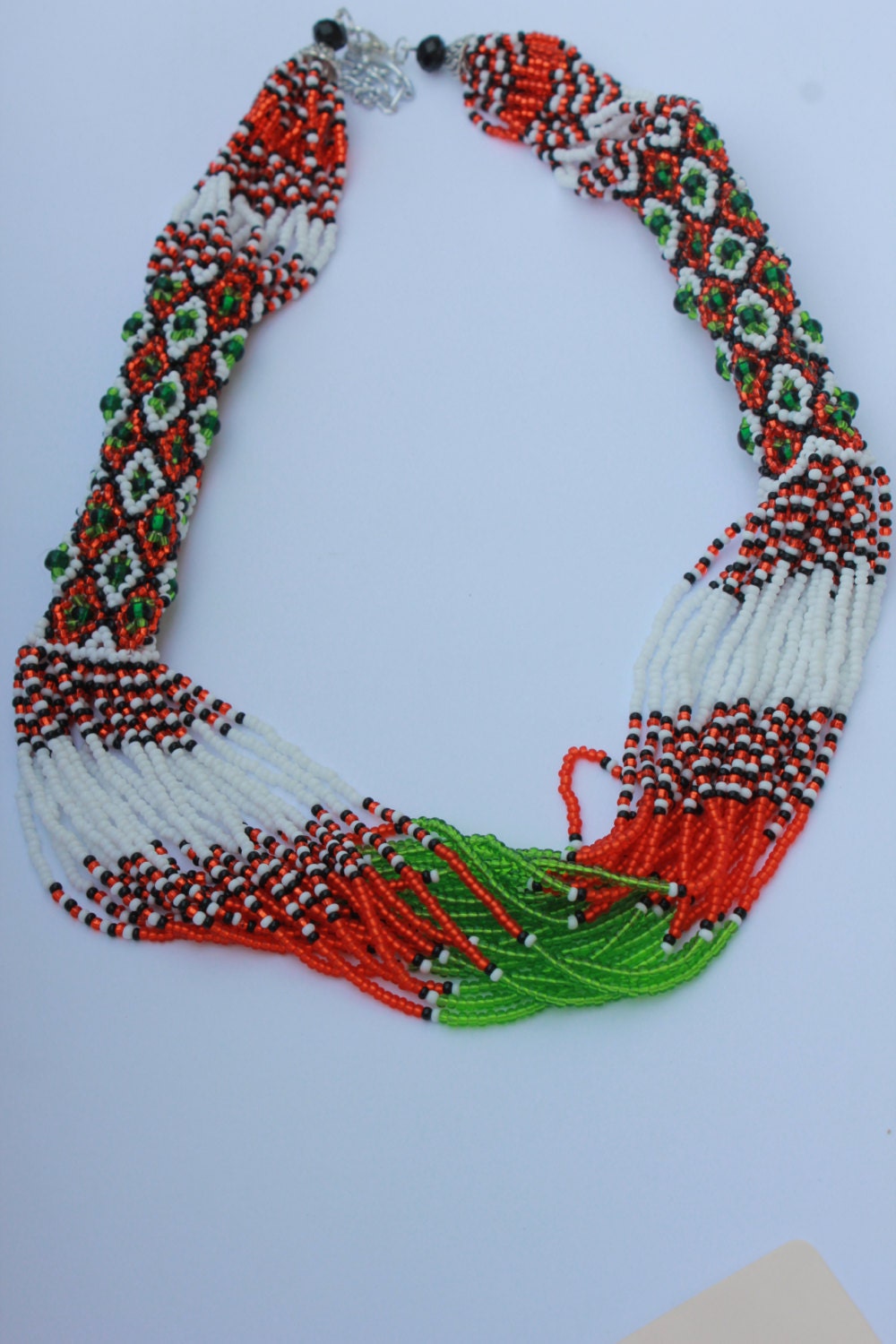 Ethnic Ukrainian Necklace to vyshyvanka~Ukrainian Jewelry~gerdan Seed Bead Necklace~tribal necklace african~native america indian jewelry