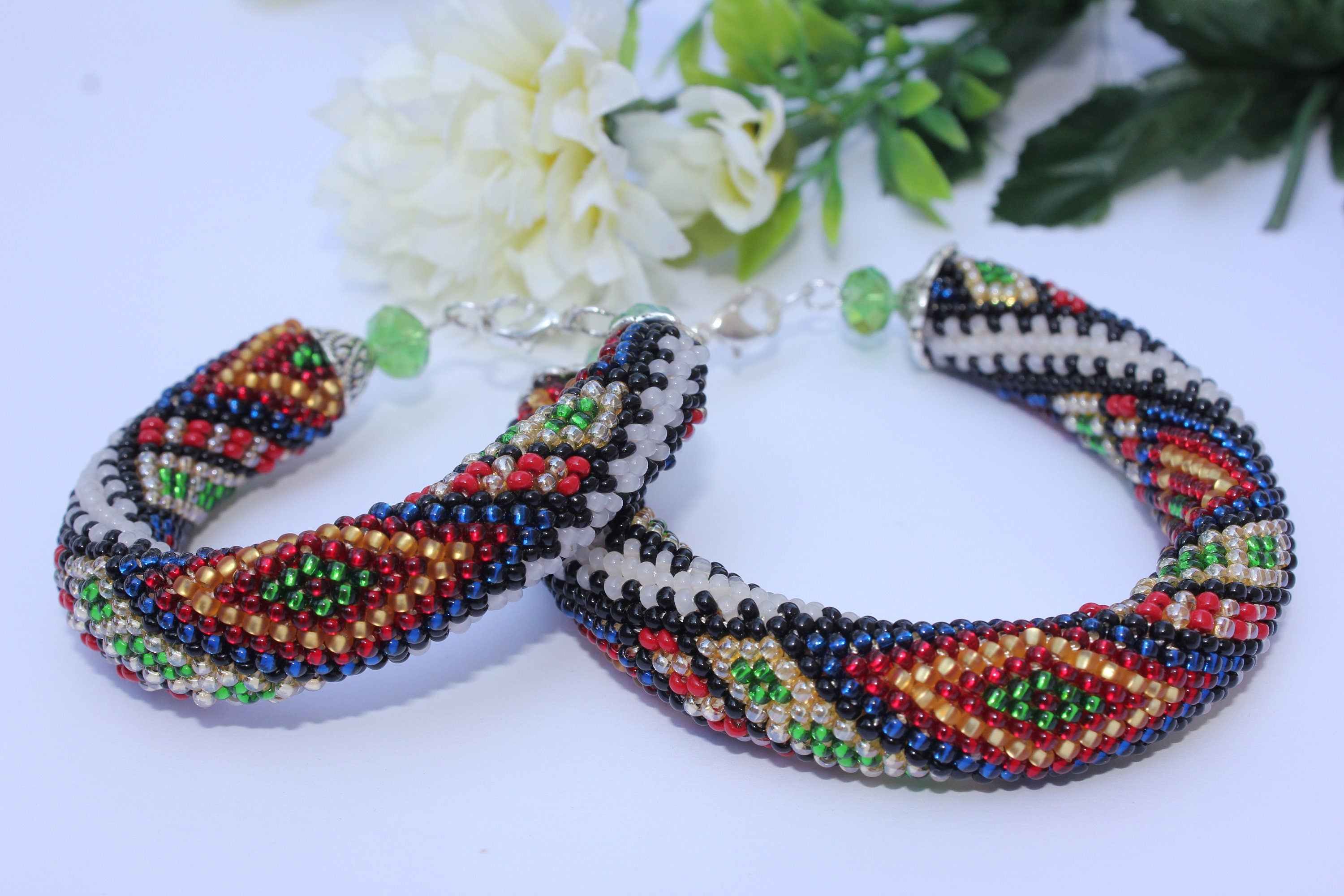 native americans indian jewelry bracelets, Mother Daughter matching Bracelets, Geometric Bead crochet bracelets, multicolor bracelet