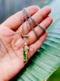 Personalized Birth Flower Lily of the Valley Cross Necklace: Custom Birthstone & Flower Pendant
