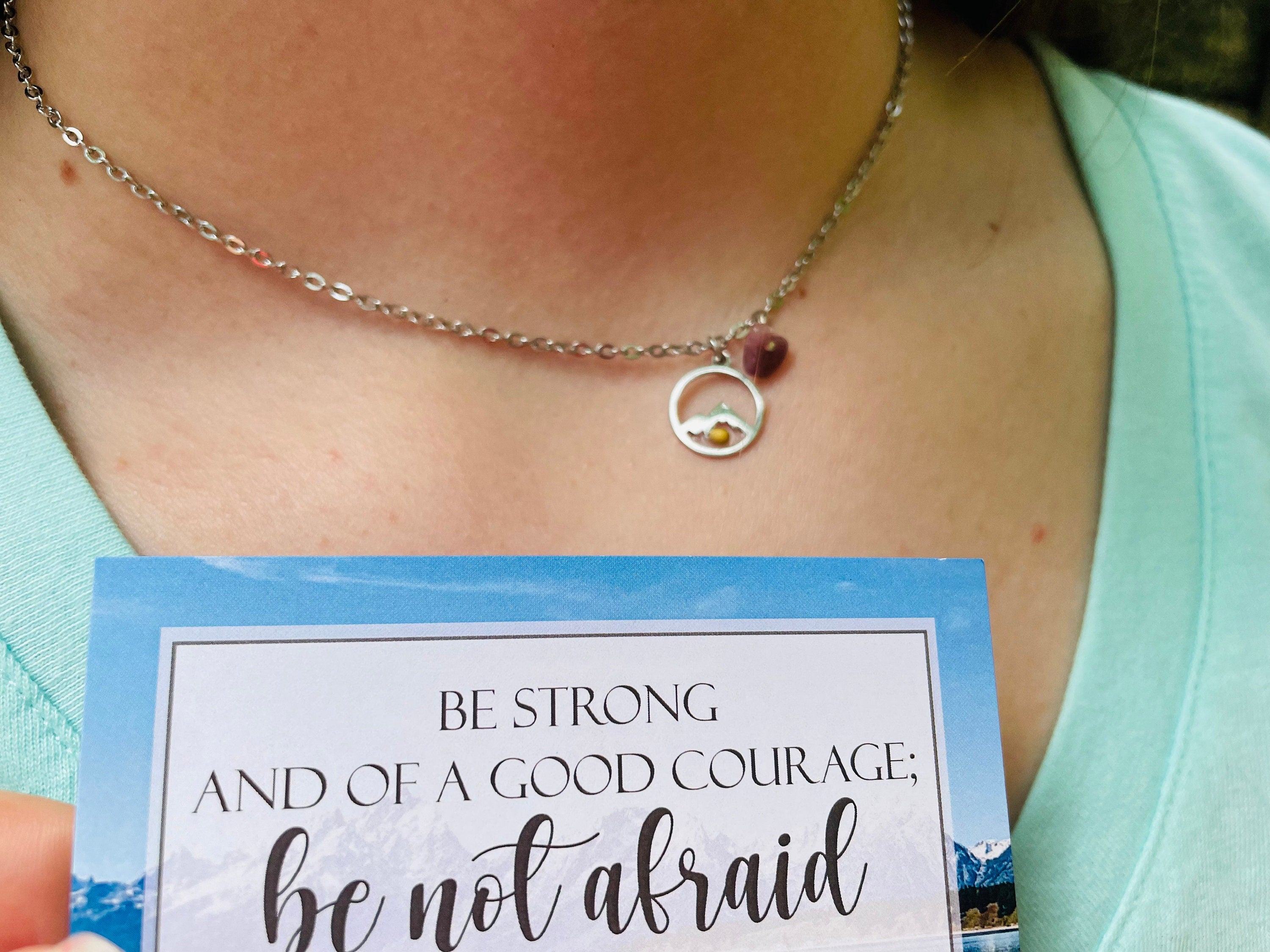 Mountain Mustard Seed Necklace: Birthstone Christian Jewelry