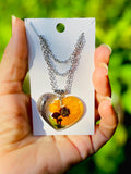 Custom Pet Memorial Necklace: Dried Flowers, Keepsake Hair Locket