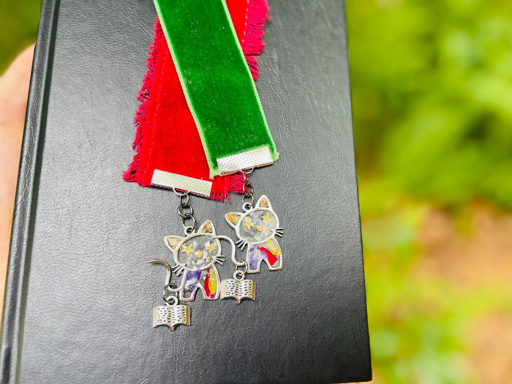 Personalized Cat Bookmark: Cat Hair Keepsake, Custom Pet Memorial Gift