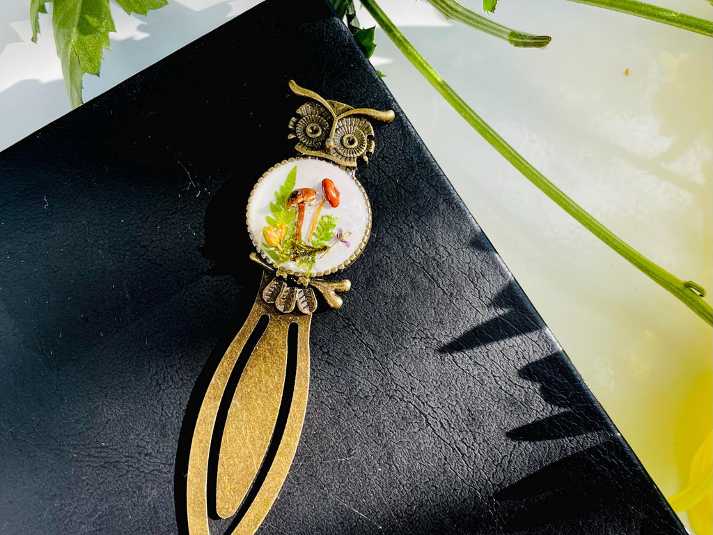 Personalized Owl Bookmark: Mushroom Family, Fantasy Accessories