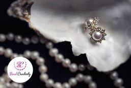 Bridal earrings with pearls Swarovski and silk tassels, earrings silver Long Dangle Earrings, bridal shower gift for bride, earrings wedding