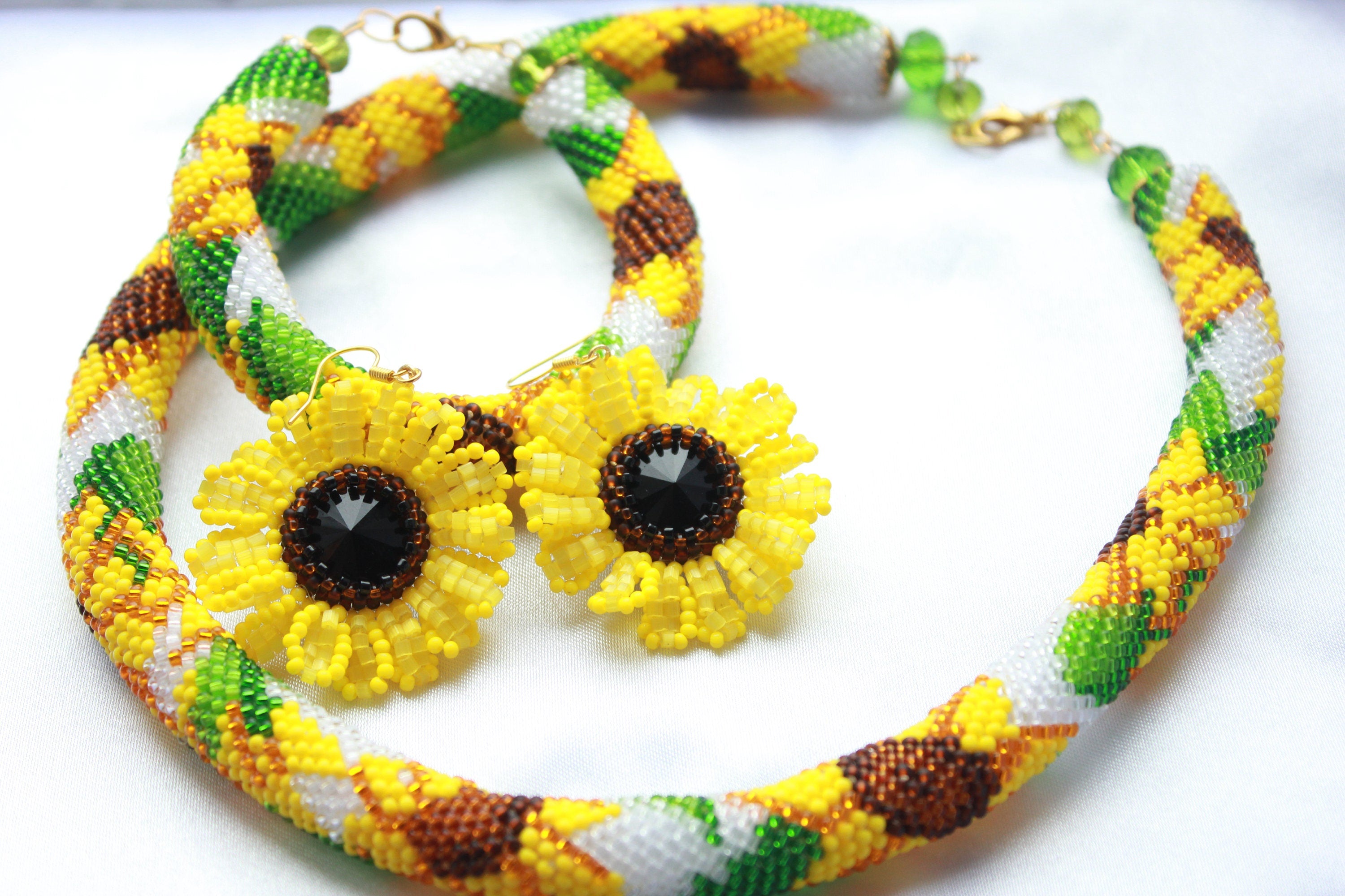 Unique Mothers day gift for her, Sunflower earrings dangle clip on stud, Ukrainian national flower beaded earrings handmade, Ukraine seller