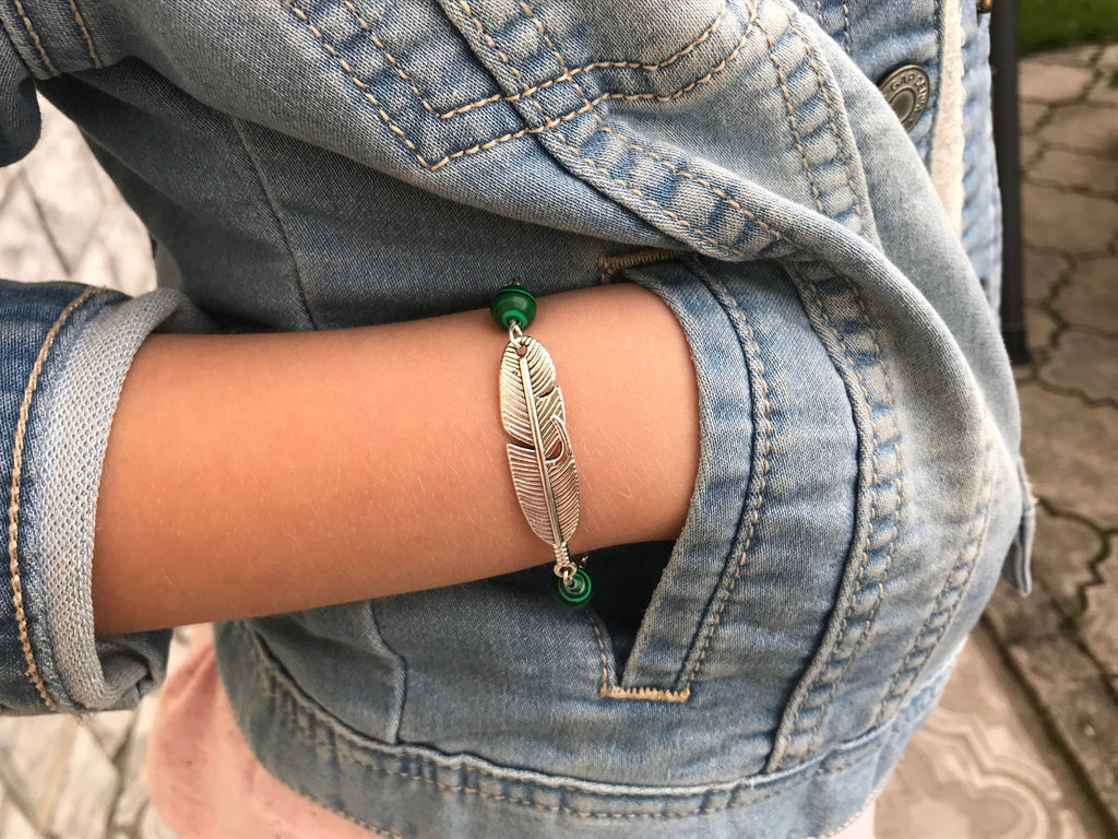 Feather bracelet for women, bridesmaid gifts crystals, personalized guy gift, Personalized gifts for boyfriend girlfriend, birthday bracelet