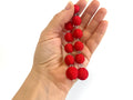 Mothers day gift for her Red 4 four drop Bonbons clip on earrings, Ball earrings Bon bon bonbon, three ball five ball earrings Rebecca style