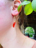 Real Dried Chili Pepper Resin Earrings: Funky Gothic Dangle Earrings