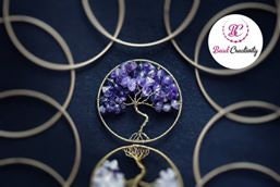 Tree of Life Pendant Necklace: Copper Wire Wrapped Coral Birthstone