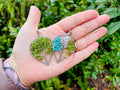 Tree of Life Pendant Necklace: Copper Wire Wrapped Coral Birthstone