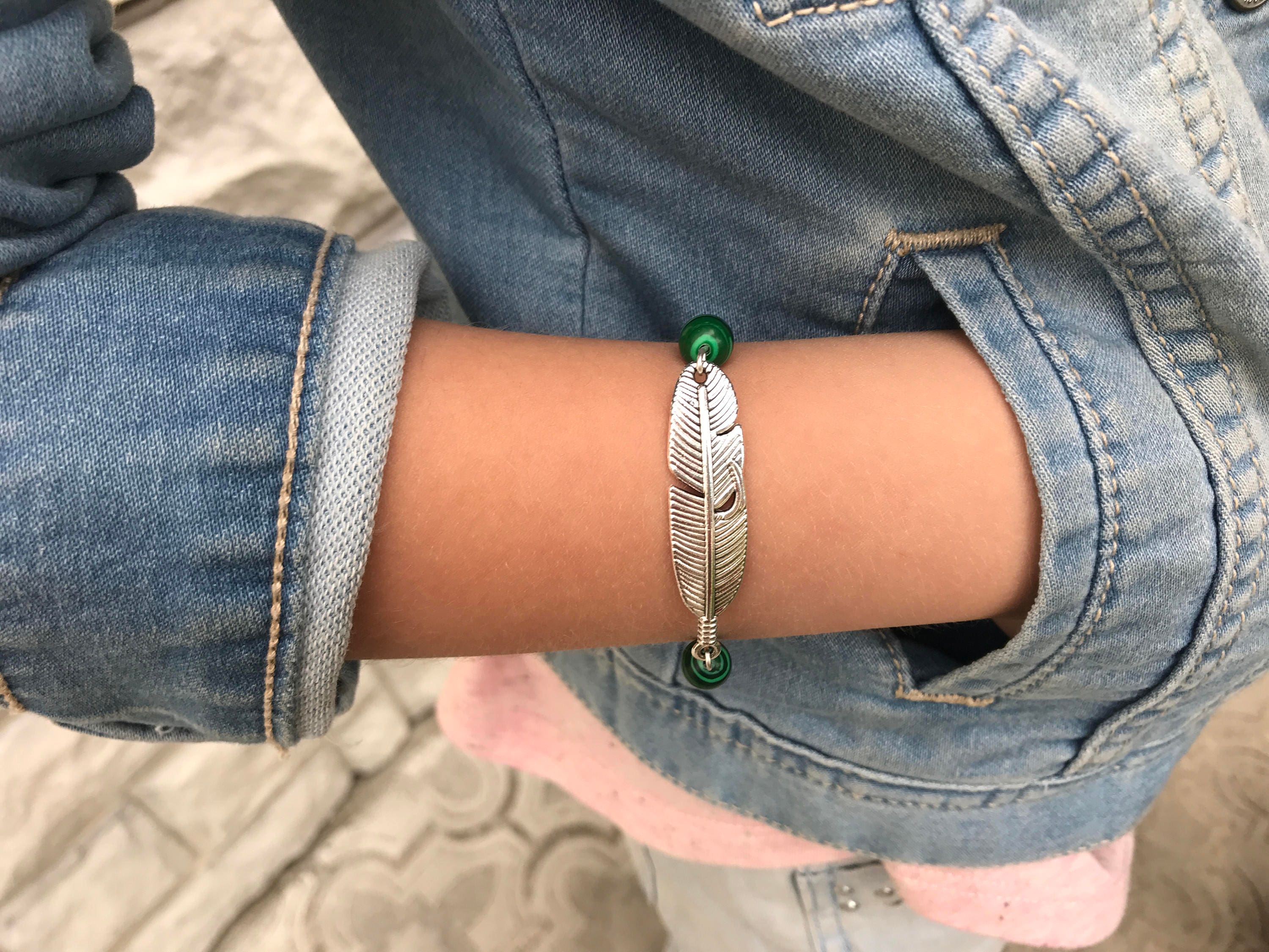 Feather bracelet for women, bridesmaid gifts crystals, personalized guy gift, Personalized gifts for boyfriend girlfriend, birthday bracelet