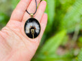 Real Dandelion Resin Pendant Necklace: Black & Bronze, Handmade Wish Jewelry Valentine gift for Boyfriend
