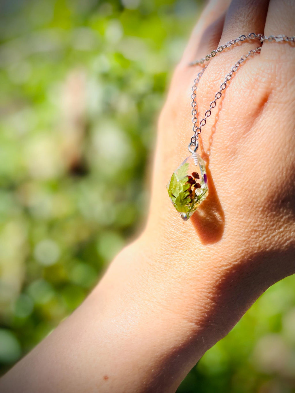 Personalized Crystal Real Mushroom Pendant Necklace Unisex: Custom Mushroom Number Family Jewelry Keepsake