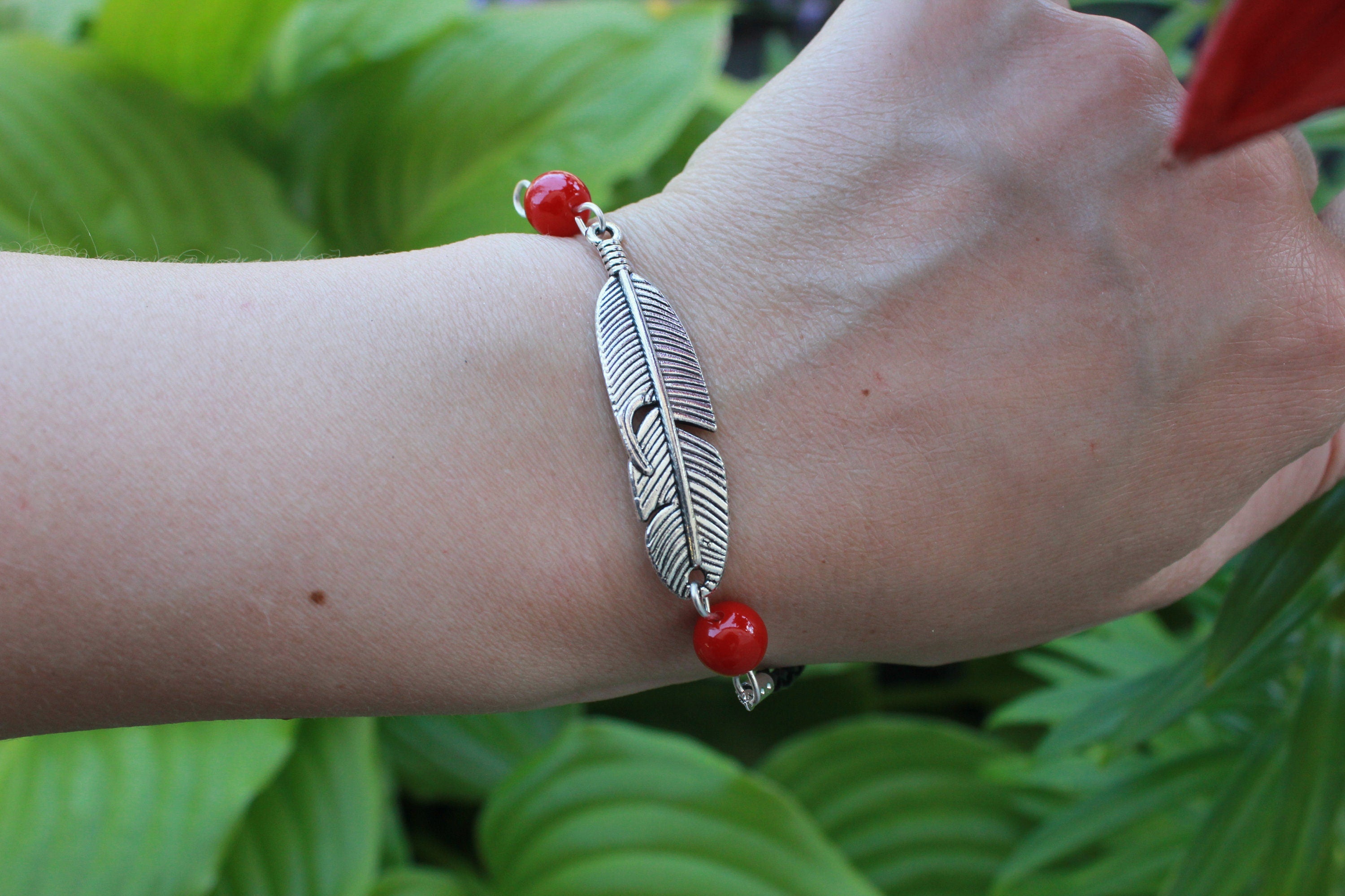 Feather bracelet for women, bridesmaid gifts crystals, personalized guy gift, Personalized gifts for boyfriend girlfriend, birthday bracelet