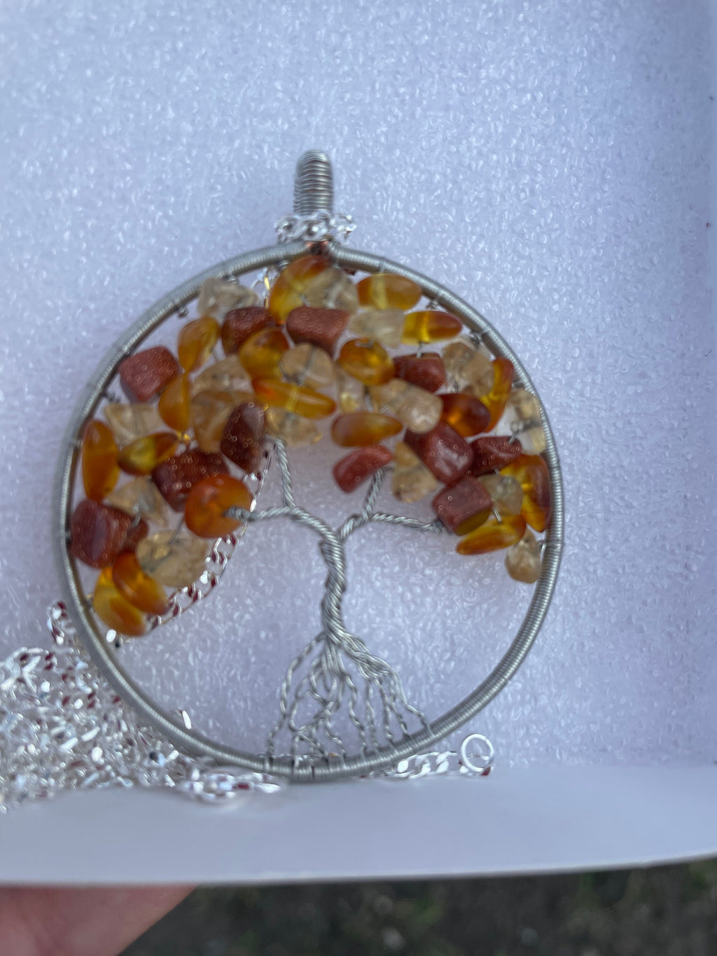 Unique tree of life birthstone necklace pendant for women Raw crystal wire wrapped jewelry Gemstone charm necklace personalized father gift