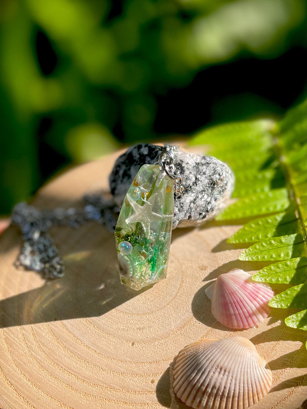 Real Starfish Resin Dangle Earrings: Seashell & Pearl, Ocean Theme