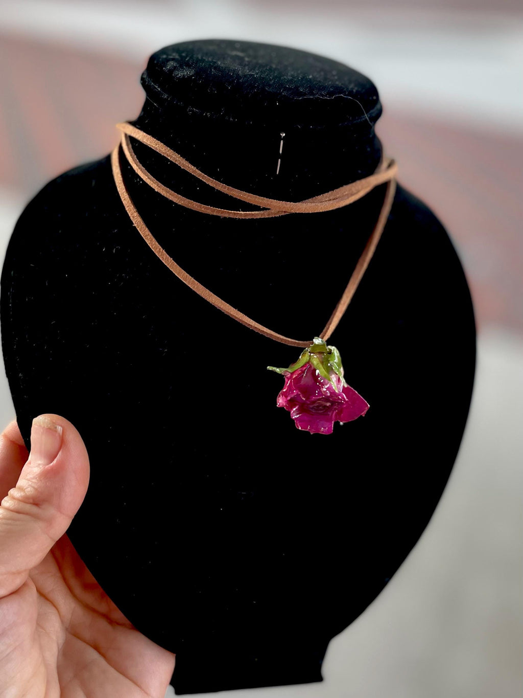 Real Rose Flower Choker - Botanical Floral Necklaces for Bride Whimsical Prom Bridesmaid Jewelry