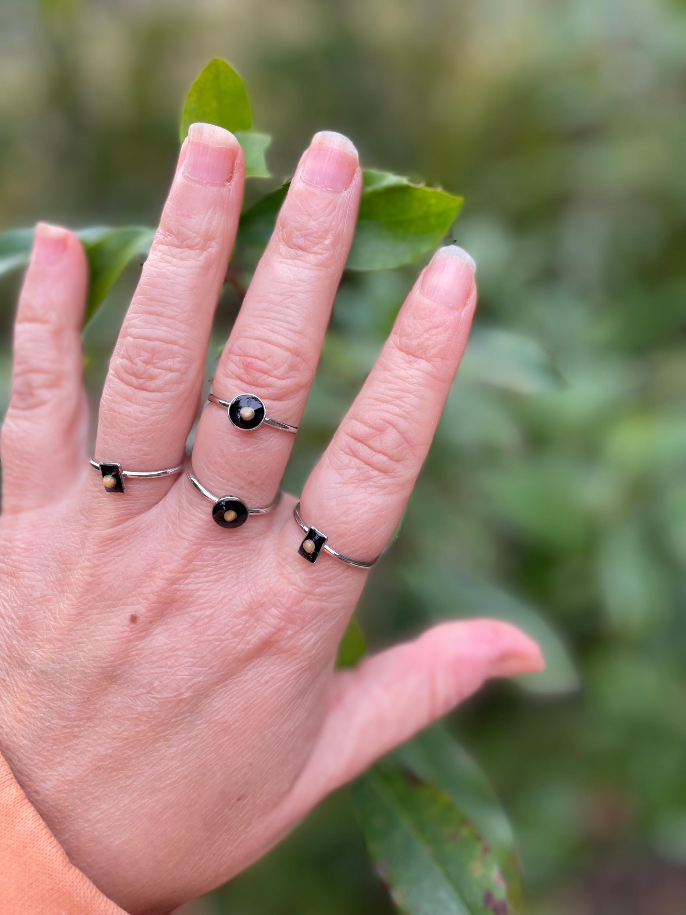 Mustard seed ring | Stainless Steal Silver Faith Jewelry | Unique Biblical Gift | Matthew 17:20 | Dainty Rectangular Ring Handmade gift Mom