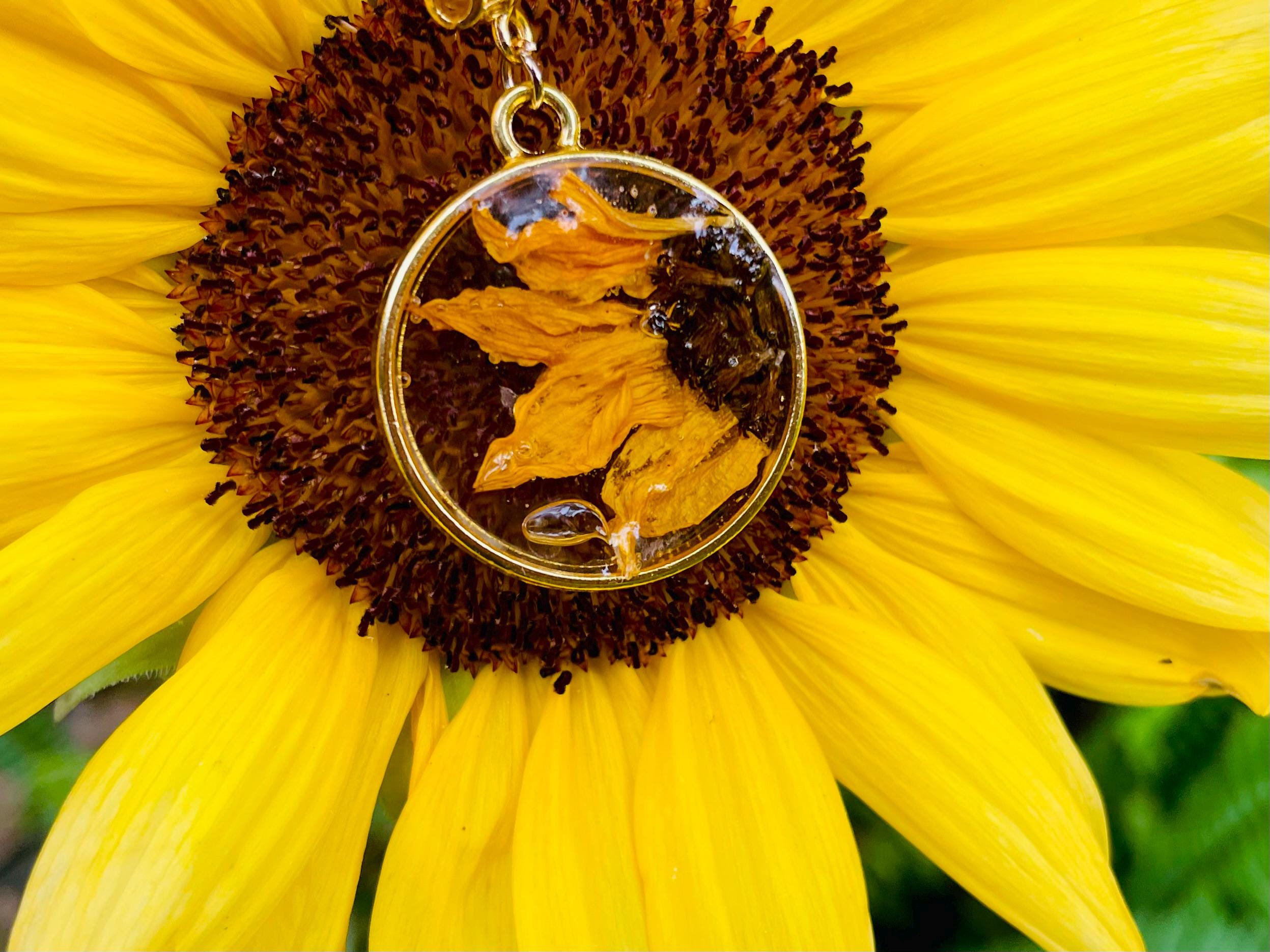 Real Sunflower necklace Sunflower necklace for women, Sunflower jewelry Pressed Flower Necklace Sunflower gifts Sunflowers Sunflower pendant