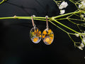 Birth month flower necklace earrings unique gift for her Birthday, Family Birth month personalized pressed sunflower necklace resin jewelry