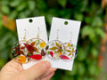 Fall Resin Earrings: Real Autumn Leaves, 14K Gold or Sterling Silver