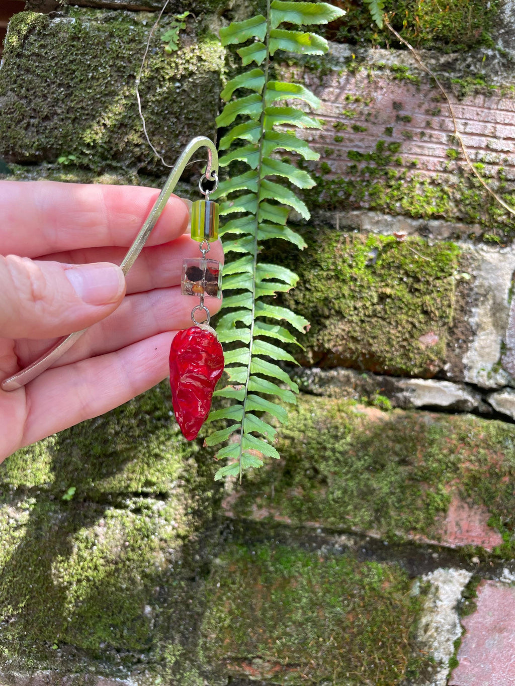 Dried Chili Pepper Bookmark: Resin Coated Kitchen Gift for Book Lover
