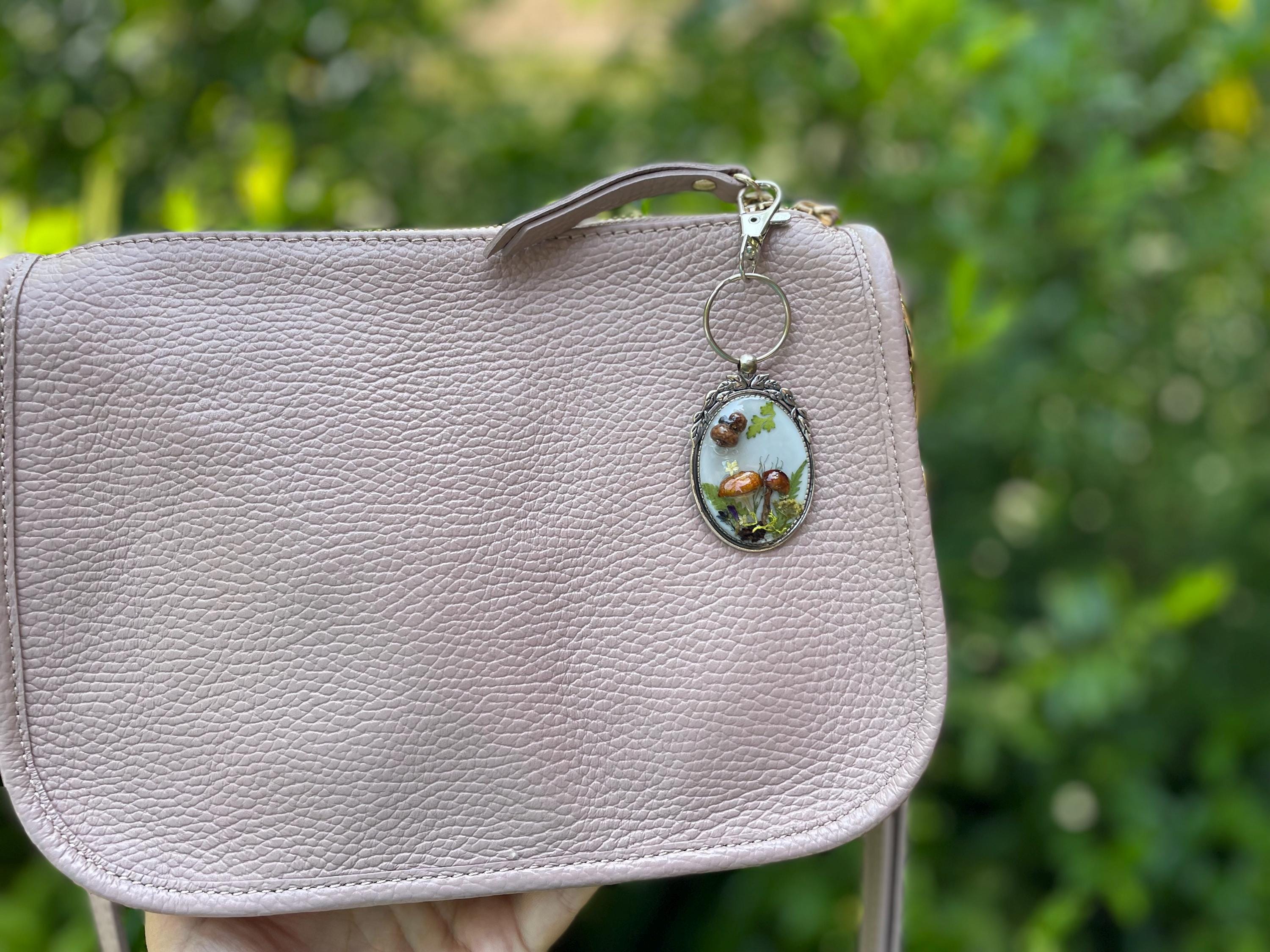 Fairy Mushroom Resin Keychain: Magic Forest Terrarium Bag Charm