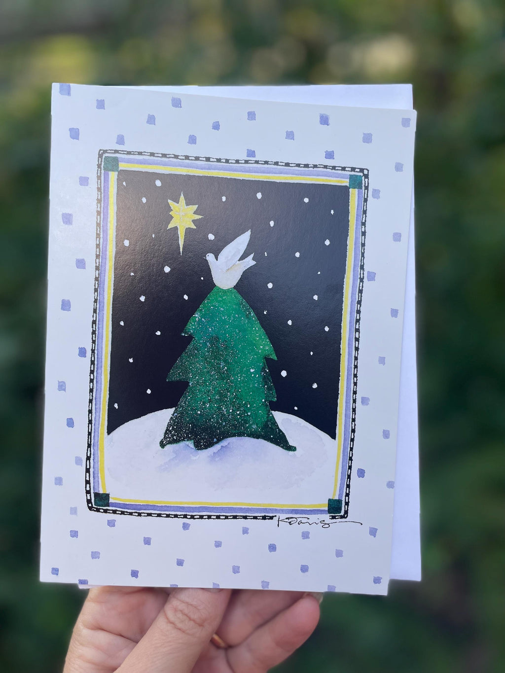 Christmas Star and Dove of Peace Holiday Greeting Card for Mom