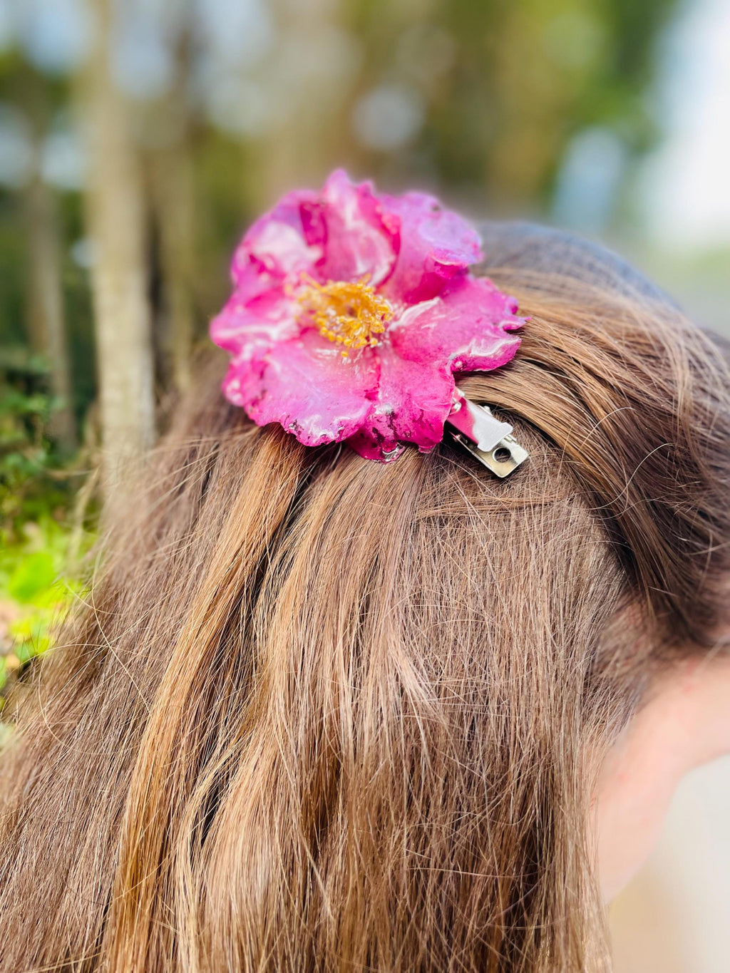 Real Camellia Flower Hair Clip: Unique Handmade Nature Inspired Hair accessories for Bridesmaid
