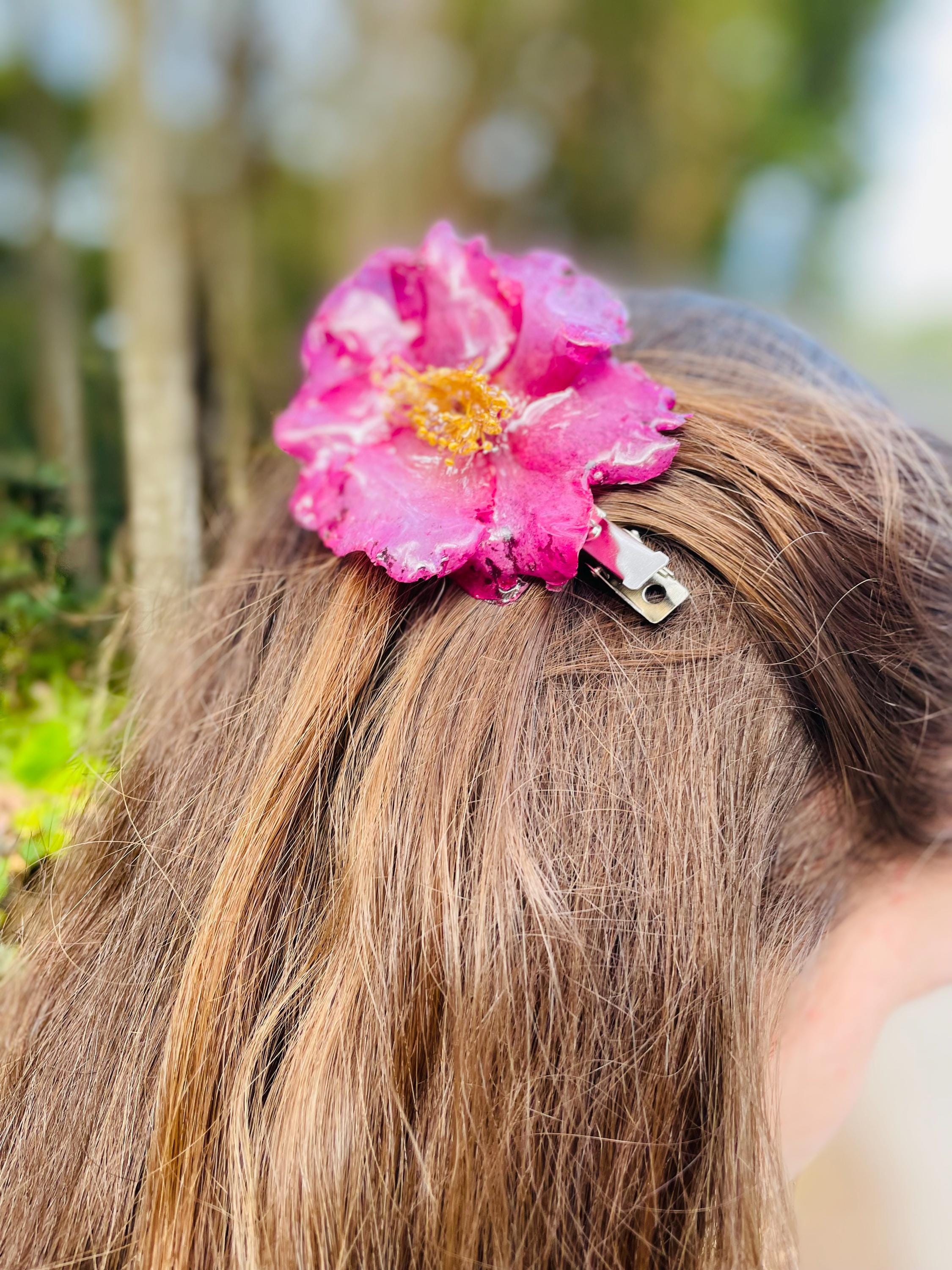 Real Camellia Flower Hair Clip: Unique Handmade Nature Inspired Hair accessories for Bridesmaid