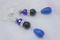 Navy blue earrings drop, crystal jewelry, blue agate earrings blue gemstone natural gemstone agate earrings cascade earrings with royal blue