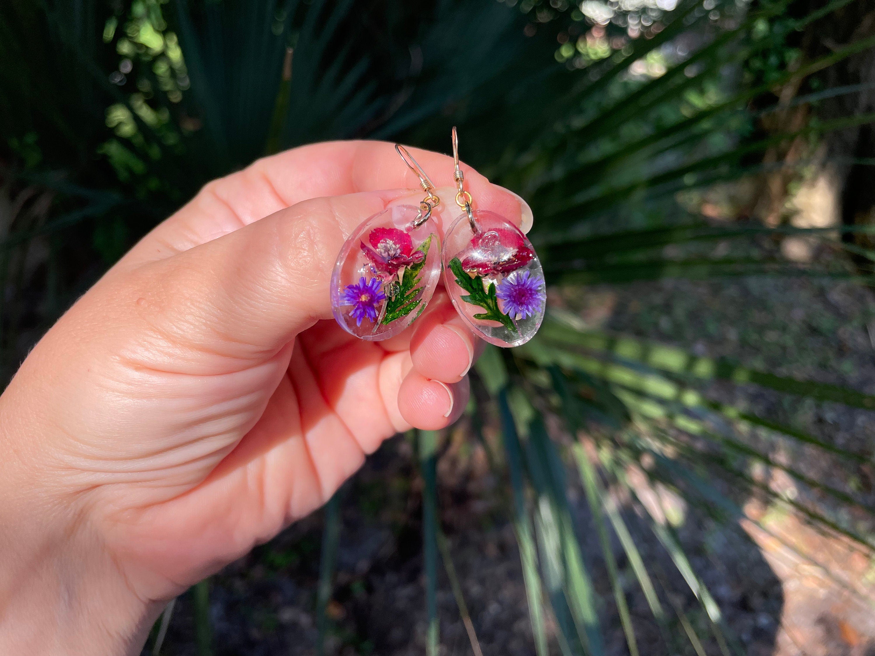 Birth Month Flower Earrings: Personalized Family Bouquet Resin Jewelry