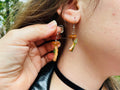Minimalist Real Mushroom earrings resin for men women unique Whimsigoth gift for her best friend Real Mushroom Pendant Gift for boyfriend