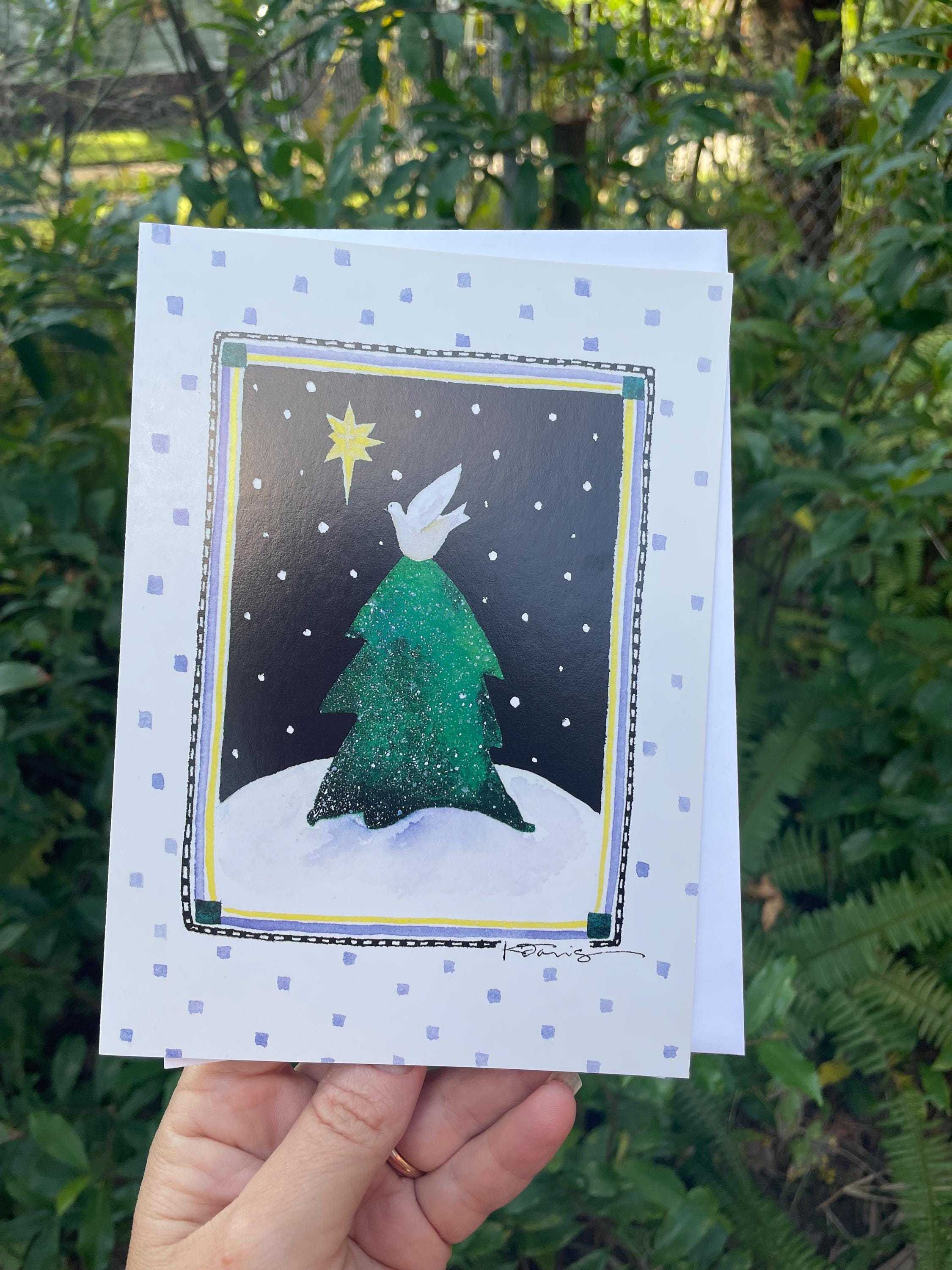 Christmas Star and Dove of Peace Holiday Greeting Card for Mom