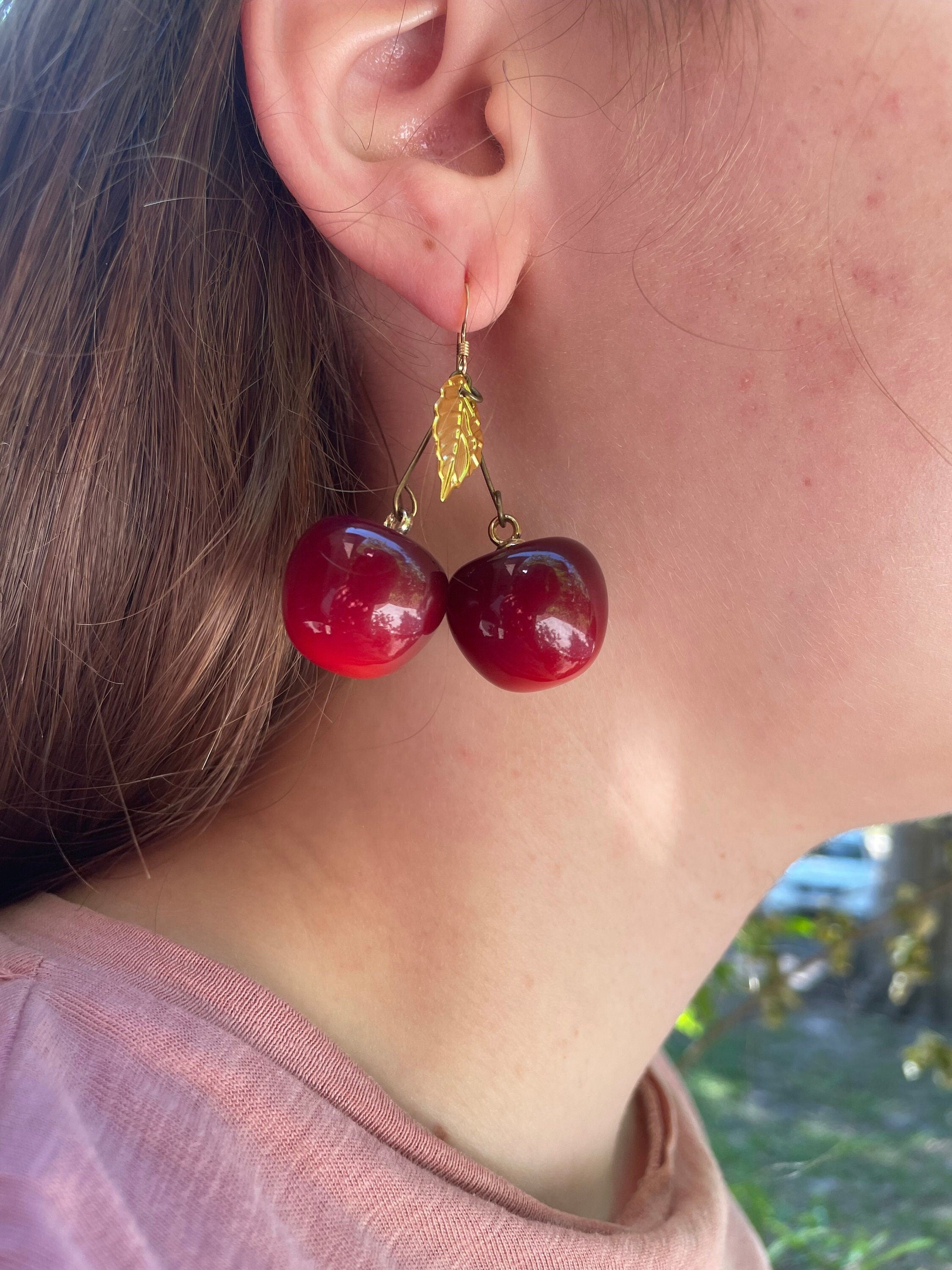 Real Dried Chili Pepper Resin Earrings: Funky Gothic Dangle Earrings