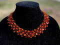 Goldstone Choker Necklace: Multi Strand Crystal Collar, Prom Bridal Jewelry