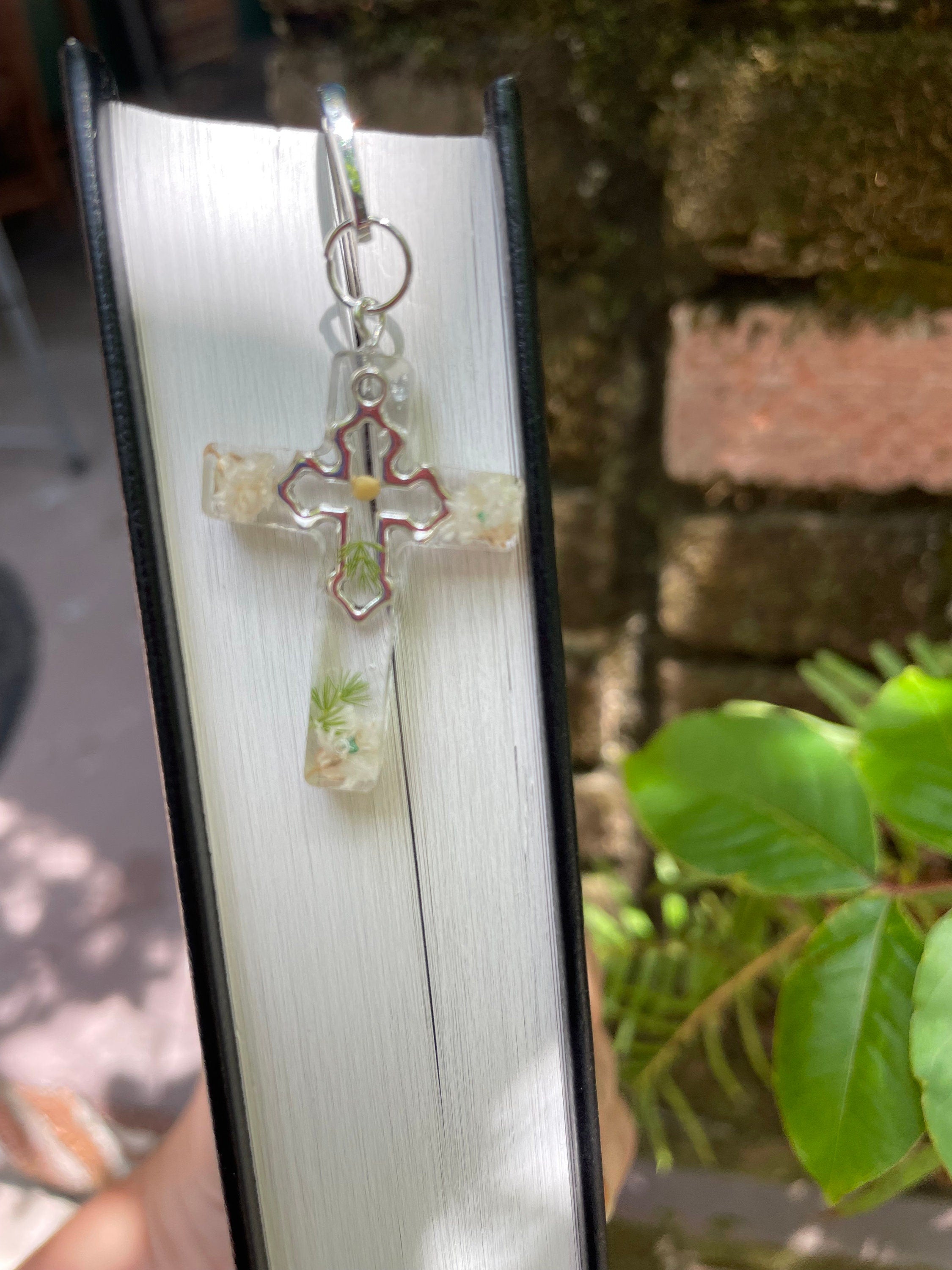 Birthstone Personalized Handmade Cross Bible Bookmark with Baby's Breath Flowers & Mustard Seed: Faith Inspired