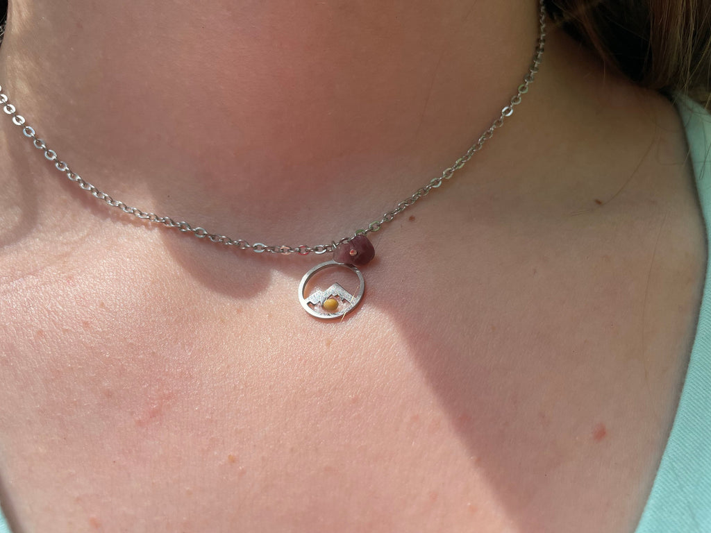 Mountain Mustard Seed Necklace: Birthstone Christian Jewelry