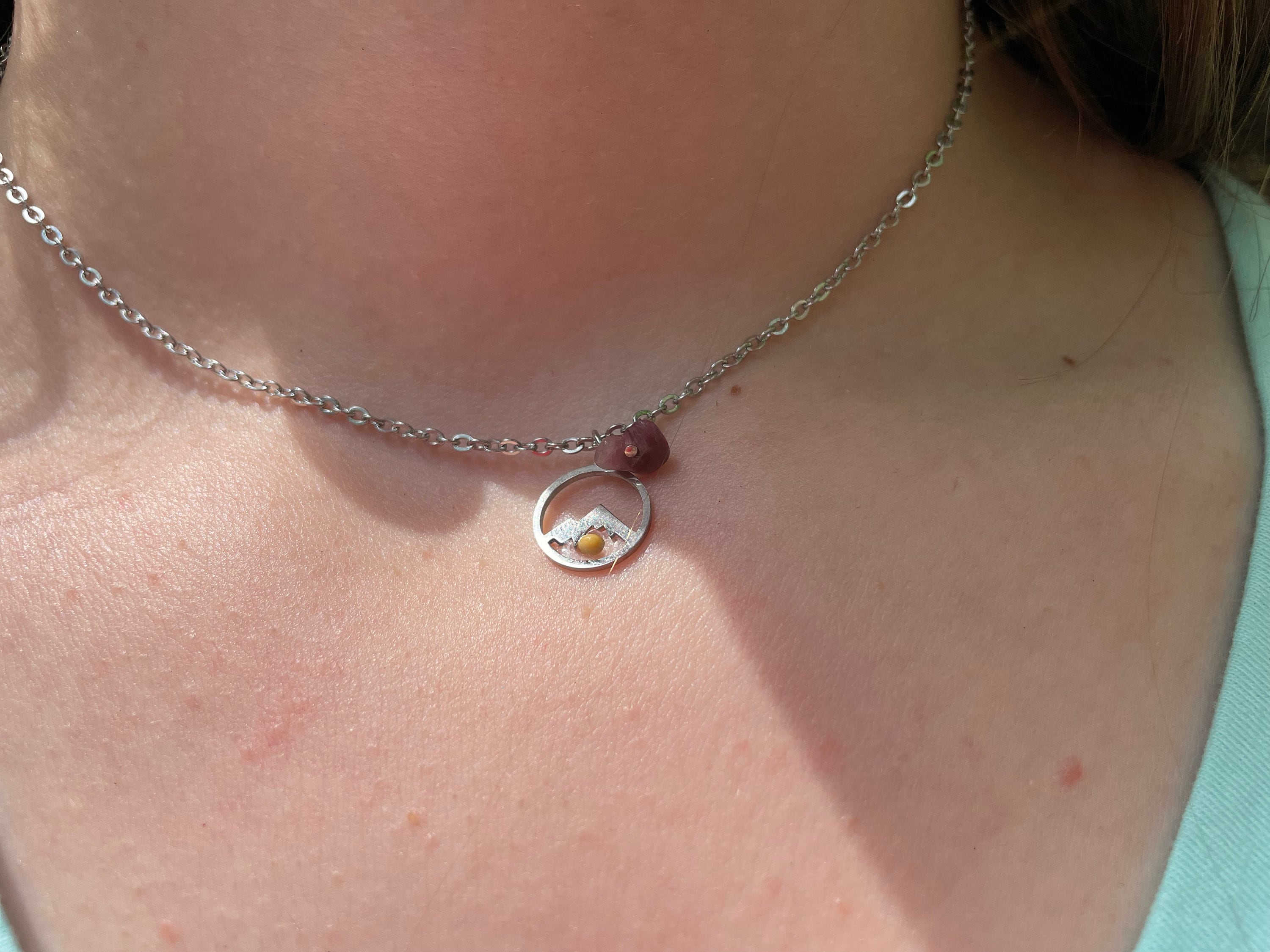 Mountain Mustard Seed Necklace: Birthstone Christian Jewelry