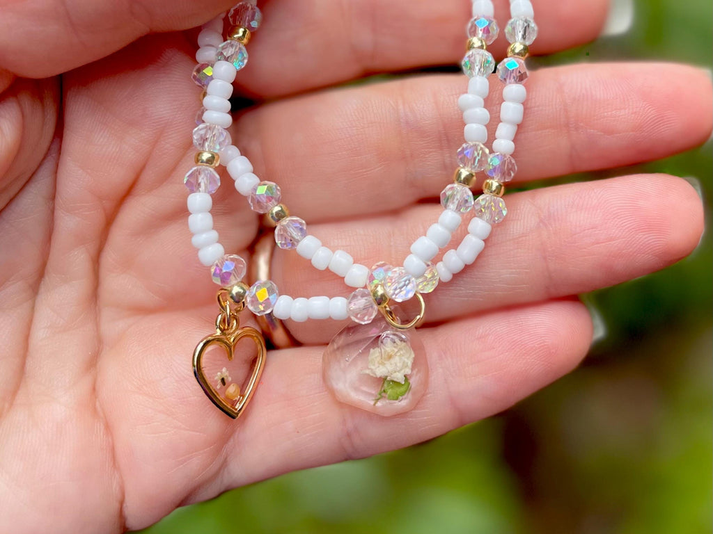Mother Daughter Matching Bracelets: Mustard Seed Charm, Customizable