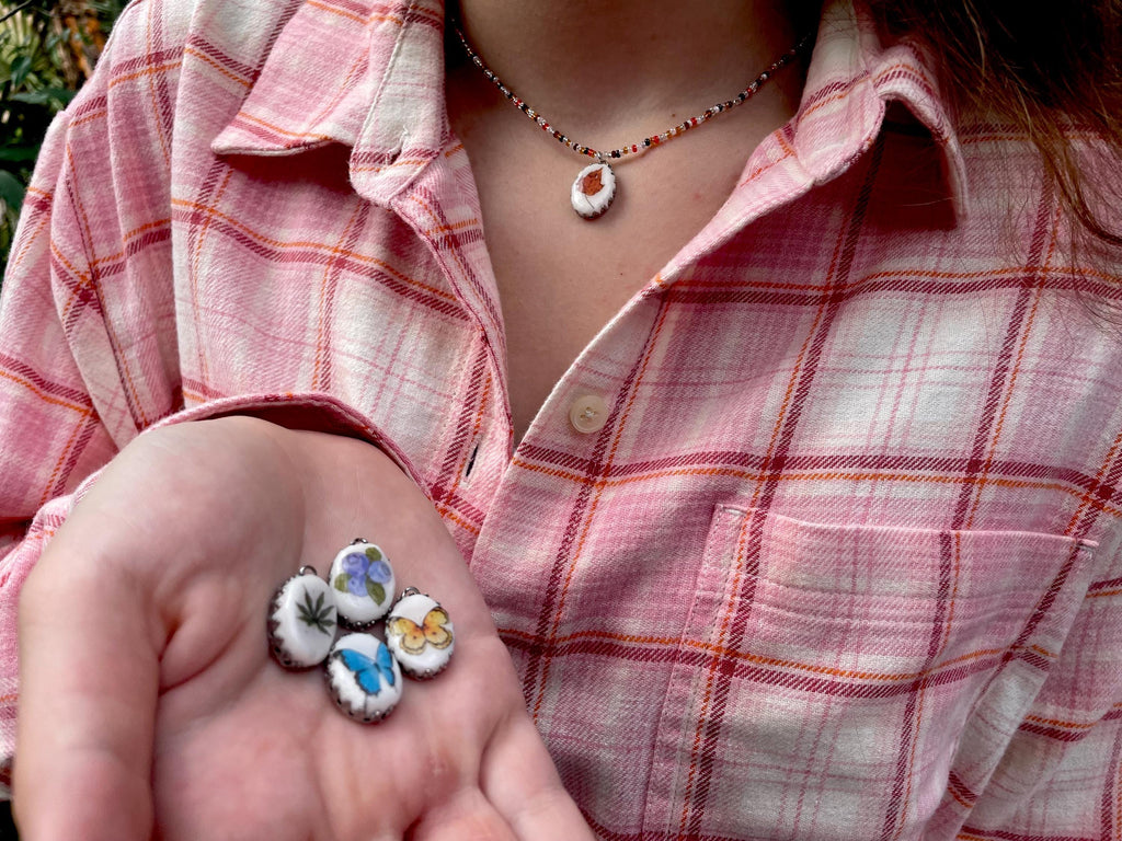 Dainty Seed Bead Choker: Handmade Cold Porcelain Fruit Charm Necklace
