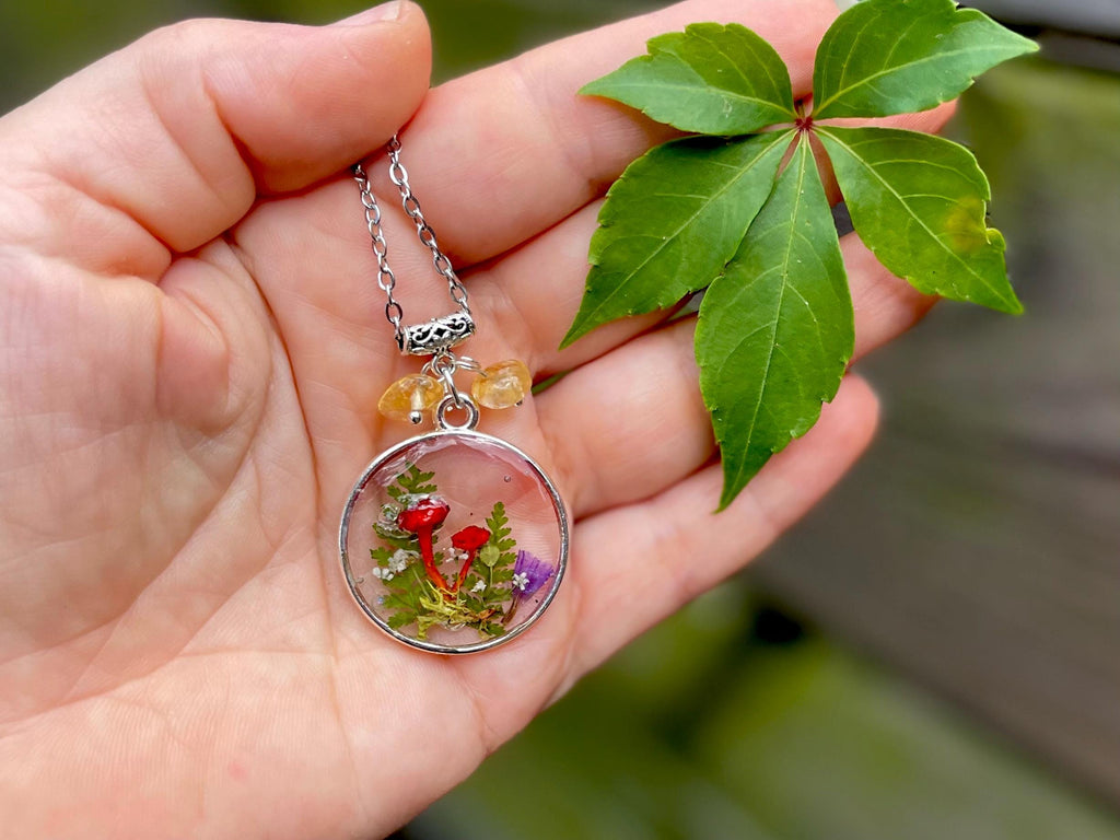 Real Mushroom Lapis Lazuli Pendant: September Birthstone Necklace Personalized Zodiac