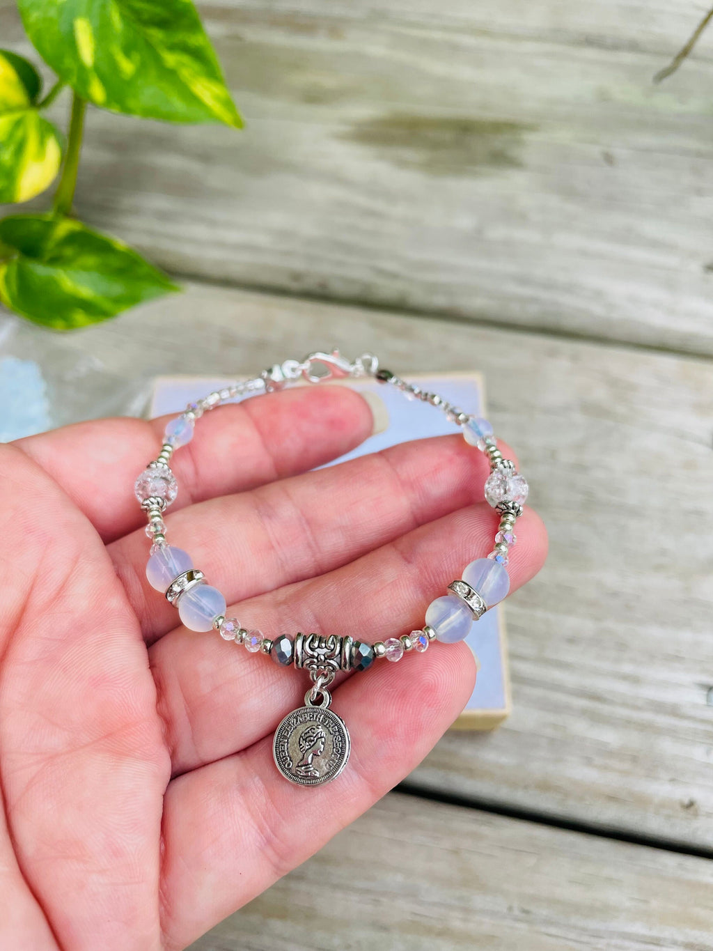 First communion gifts for girls, Opal bracelets for women, Angel bracelet, religious charm bracelet, dainty minimalist bracelet God daughter