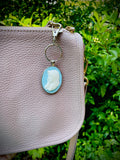 Virgin Mary Cameo Keychain: Antique Catholic Bag Charm