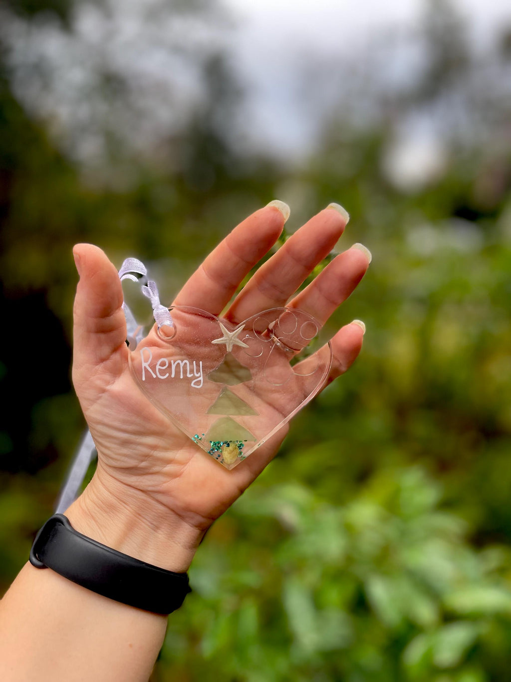 Personalized Sea Glass Dog Paw Ornament: Custom Pet Memorial Gift